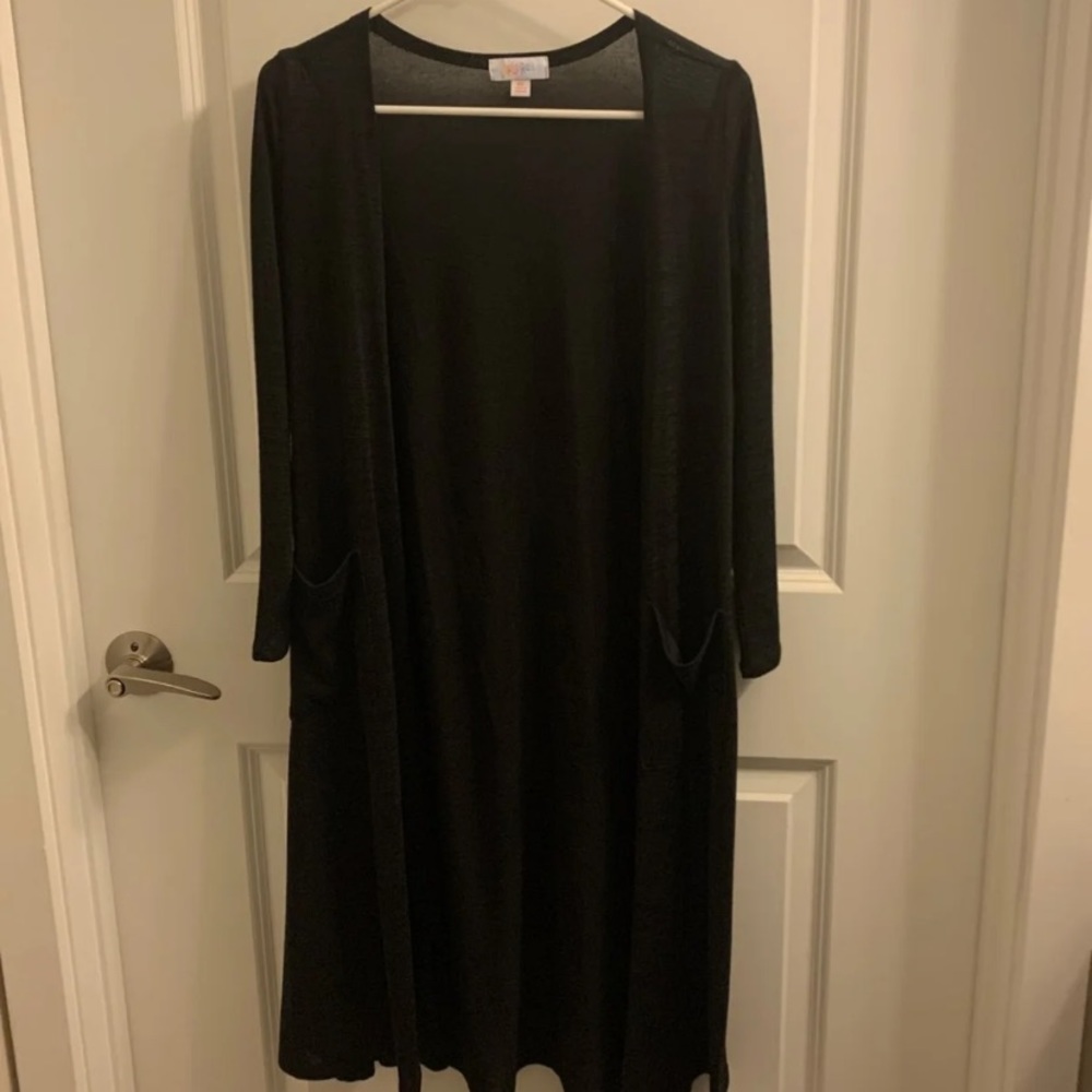 Lularoe sheer black Sarah cardigan